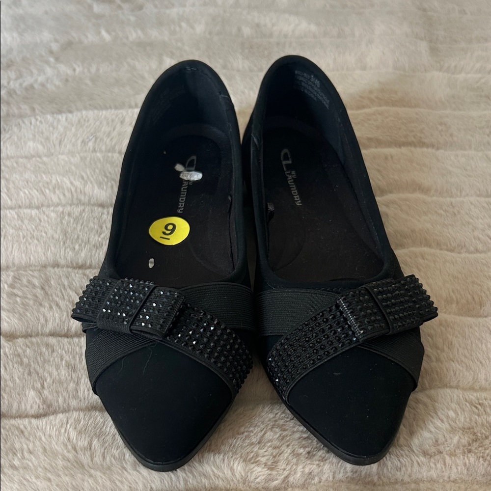 CL by Laundry Black Studded Flats, size 9-NEW